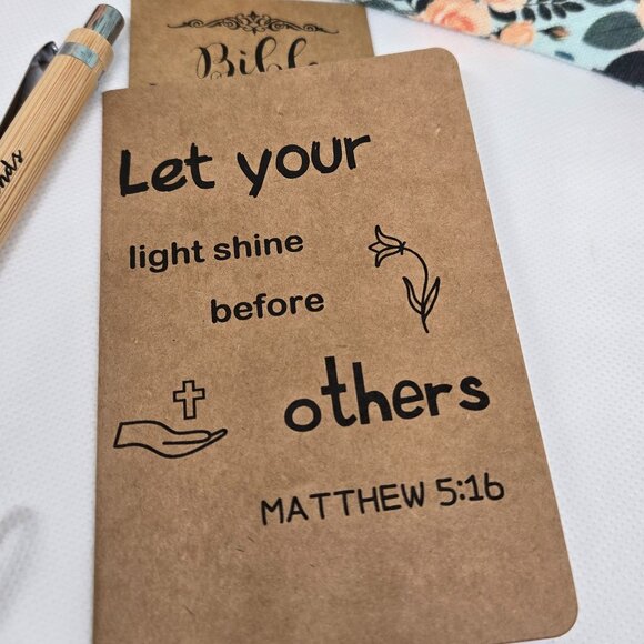NEW INSPIRATIONAL FAITH CANVAS POUCH, NOTEPAD, PEN, BOOKMARK & KEYCHAIN GIFT SET - Picture 3 of 10